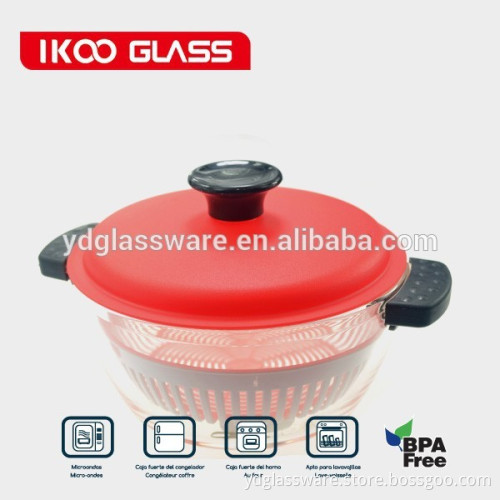 New arrival heat resistant borosilicate glass steam pot & baking dishes